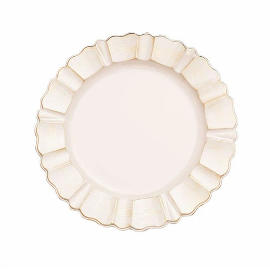 Home Collection 6-Pack Round Scalloped Trim Charger Plates 13"