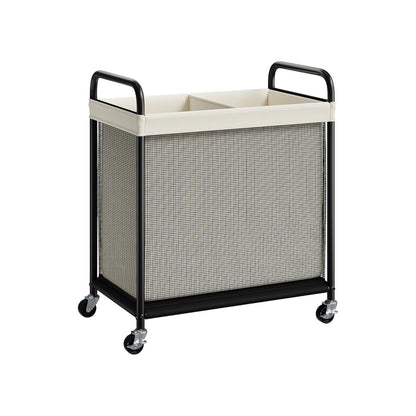 Home Collection Rolling Laundry Sorter Hamper with Wheels and Removable Liner Bags