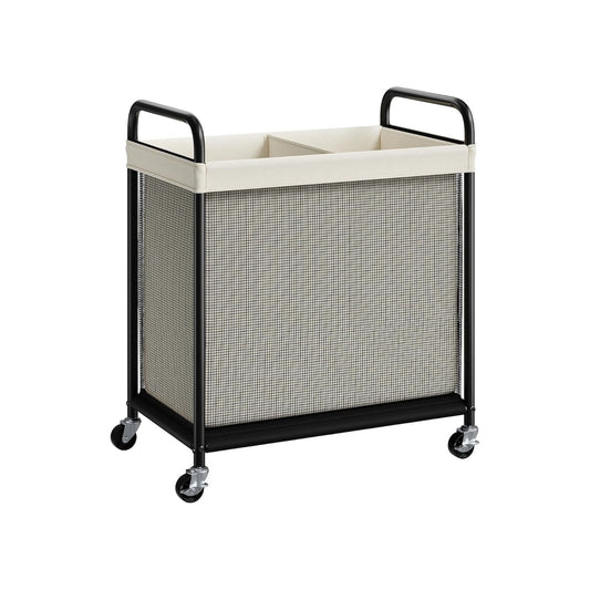 Home Collection Rolling Laundry Sorter Hamper with Wheels and Removable Liner Bags