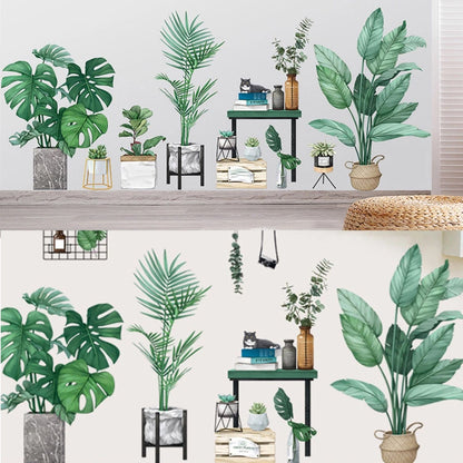 Home Collection Potted Plants Wall Stickers