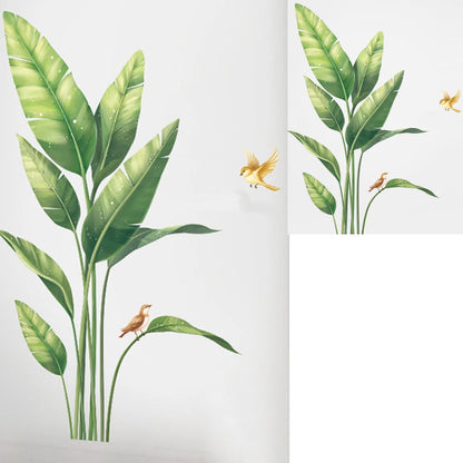 Home Collection Tropical Plants Wall Stickers with Birds