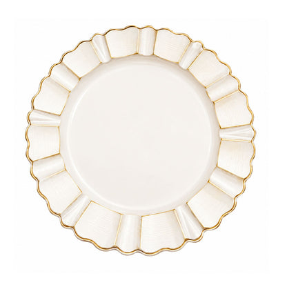 Home Collection 6-Pack Round Scalloped Trim Charger Plates 13"