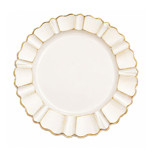 Home Collection 6-Pack Round Scalloped Trim Charger Plates 13"