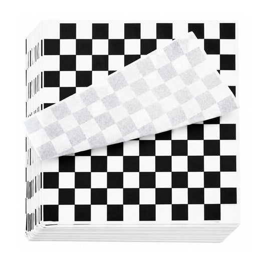 Home Collection Checkered Wrap Paper Sheets Basket Liner