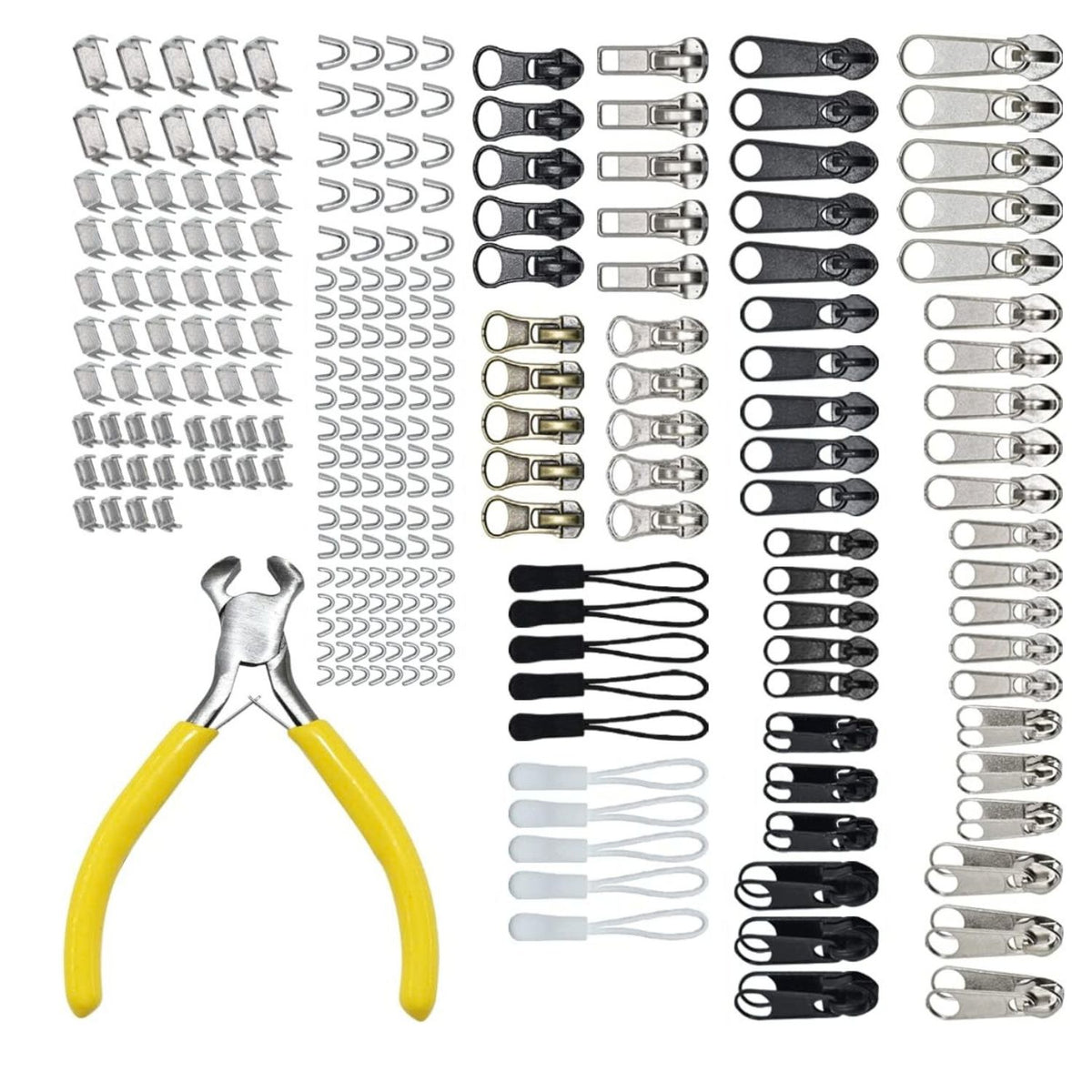 Home Collection 252-Pcs Zipper Slider & Pull Replacement Set with Pliers