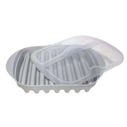 Home Collection Microwave Bacon Sausage and Poultry Cooking Tray with Splatter Lid