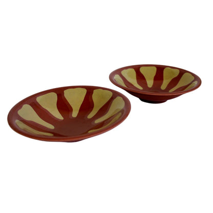 Home Collection 2-Piece Melamine Hummus and Guacamole Serving Dip Bowl Set