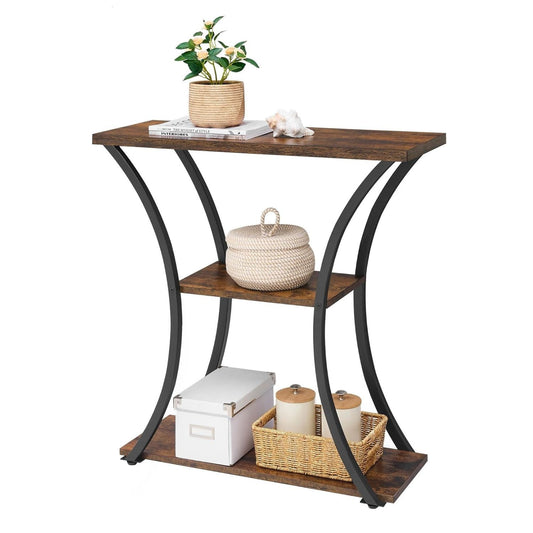 Home Collection 3-Tier Console Table with Open Shelves