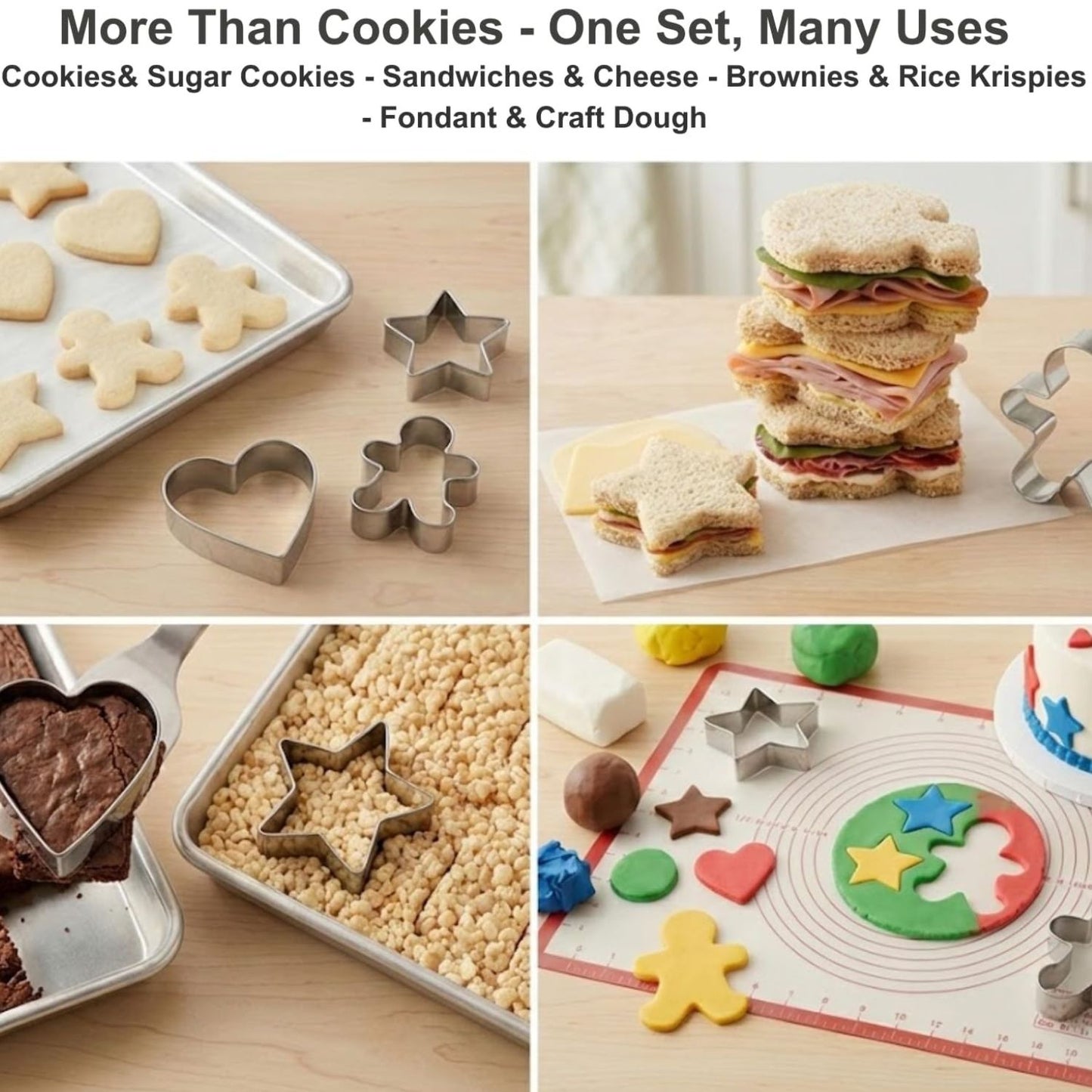 Home Collection Pack of 10 Large Plaque Cookie Cutter Set 4-Inch