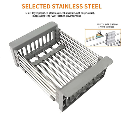 Home Collection Adjustable Stainless Steel Dish Drying Rack