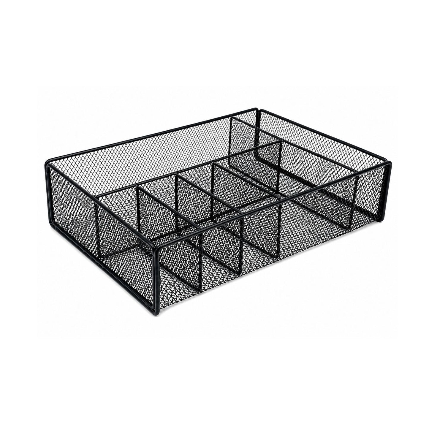 Home Collection Metal Paper Plate Holder with Utensil Caddy Black