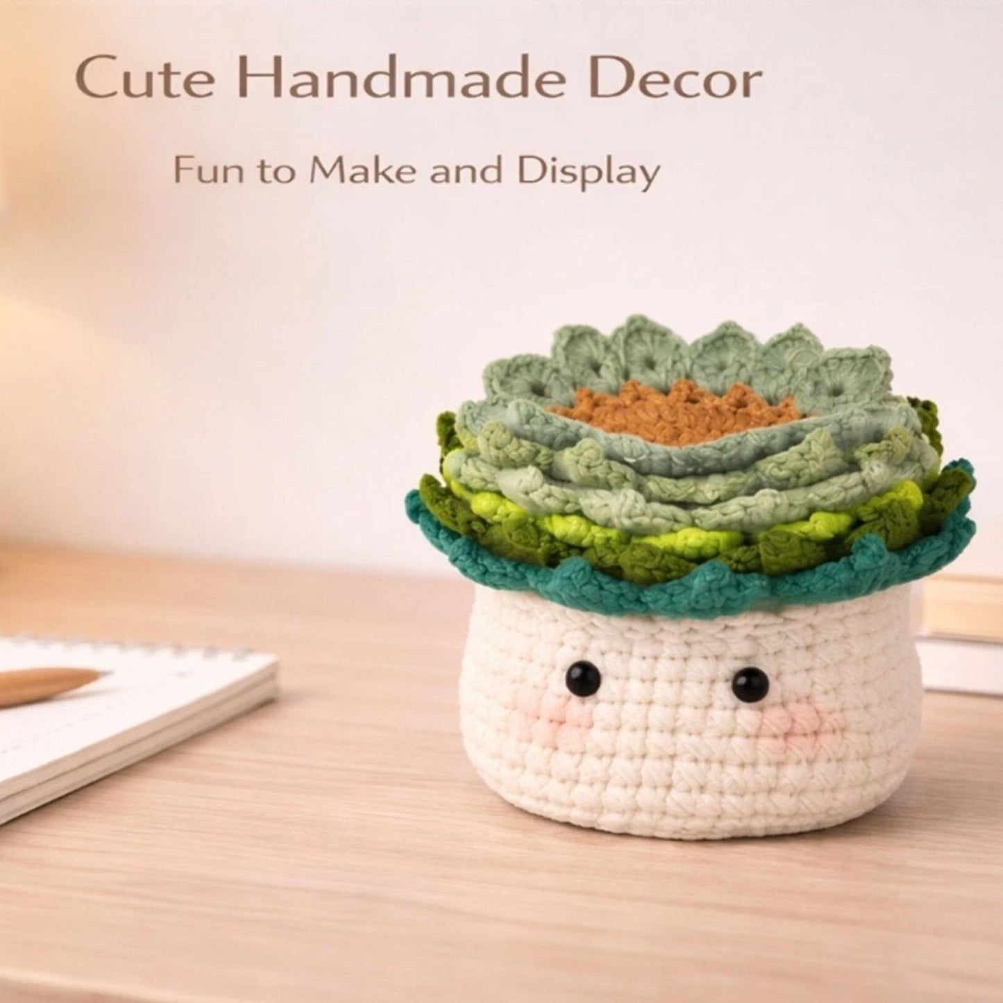 Home Collection Pack of 6 Crochet Coaster Plant Pot Cover Kit for Beginners