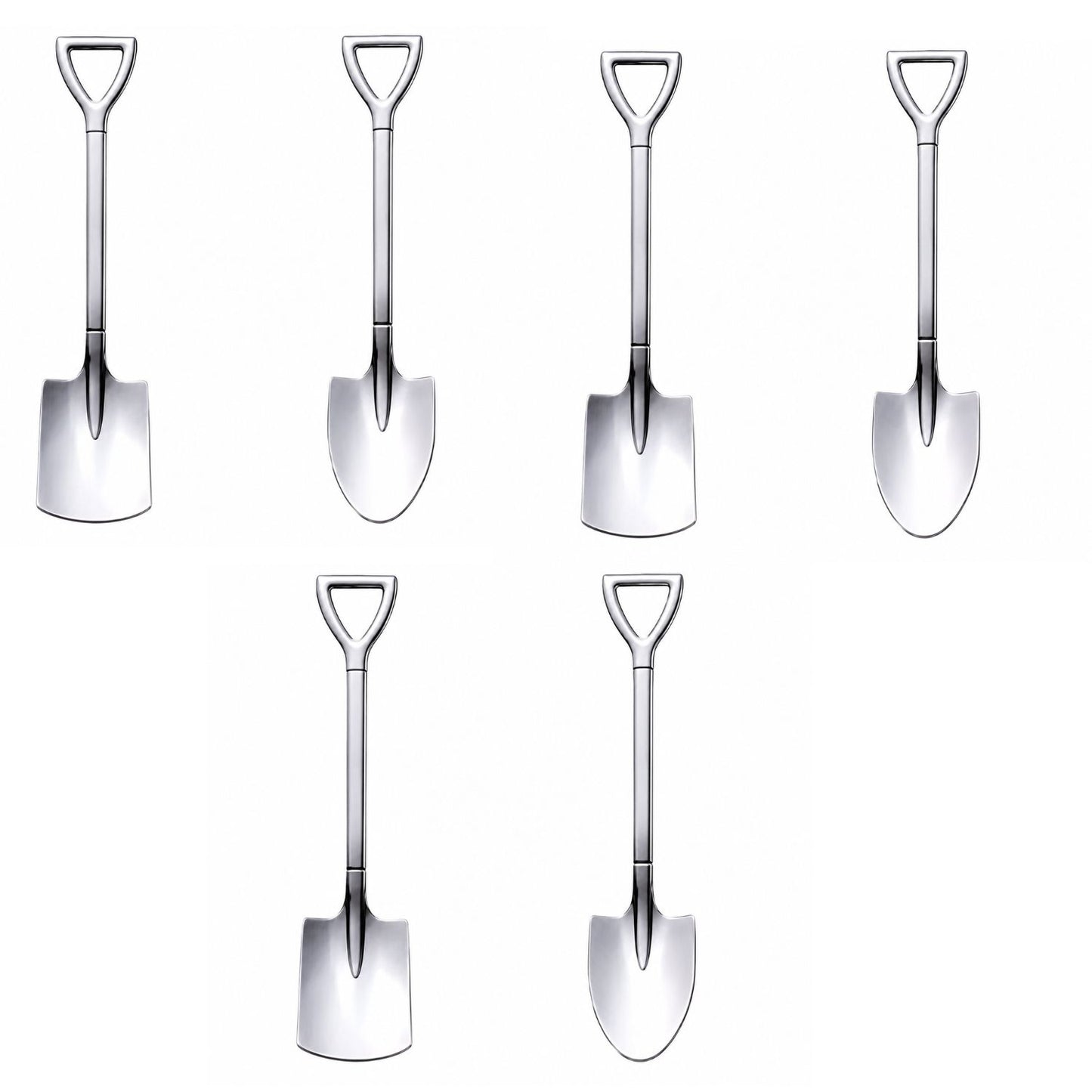 Home Collection Pack of 6 Stainless Steel Shovel Teaspoons Set