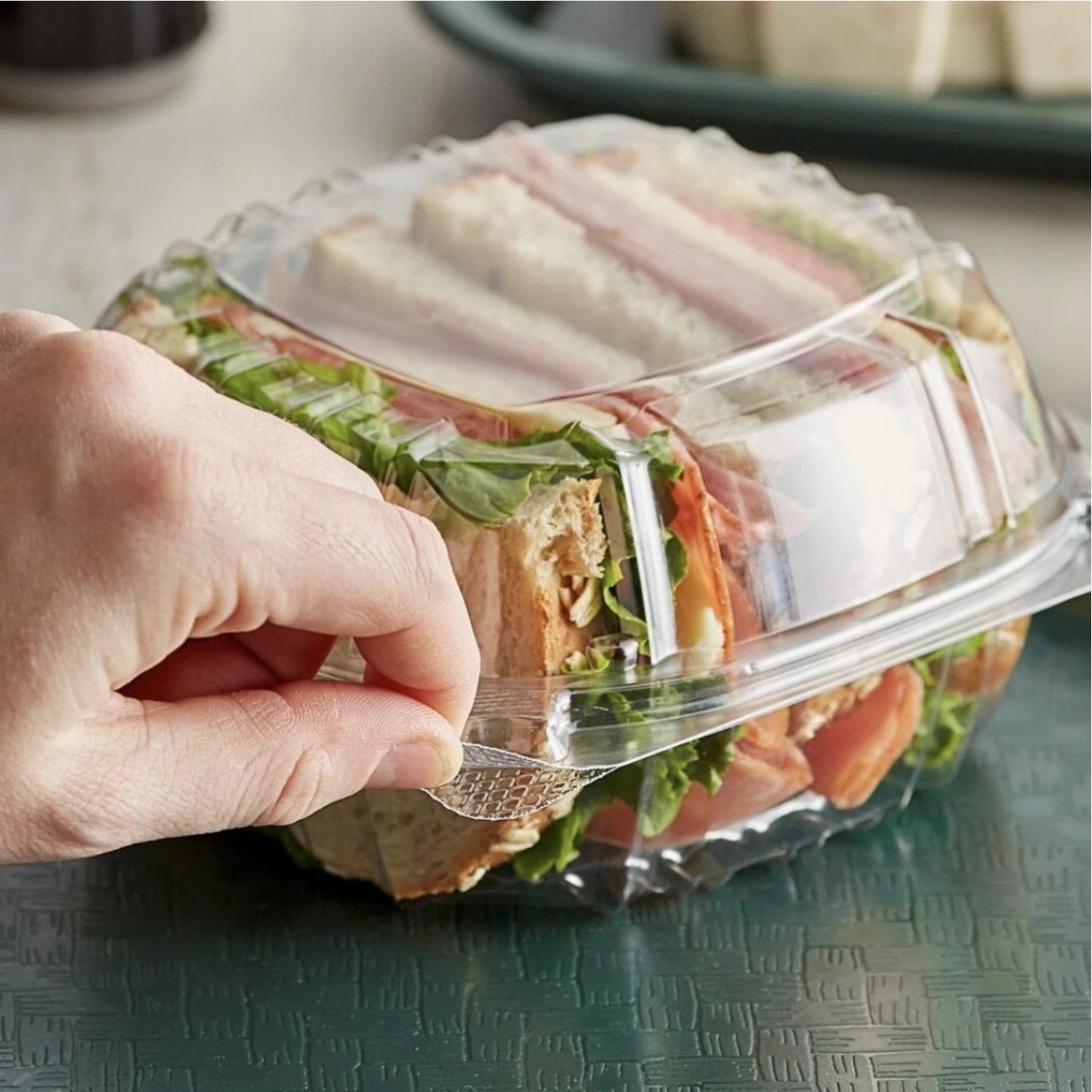 Home Collection Clear Hinged Lid Plastic Food Container