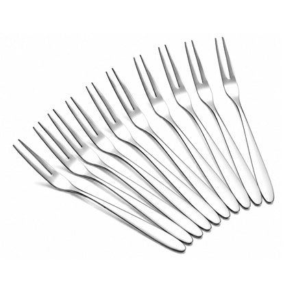Home Collection Pack of 12 Stainless Steel Mini Dessert Forks Set
