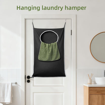Home Collection Hanging Laundry Hamper Bag with Hooks