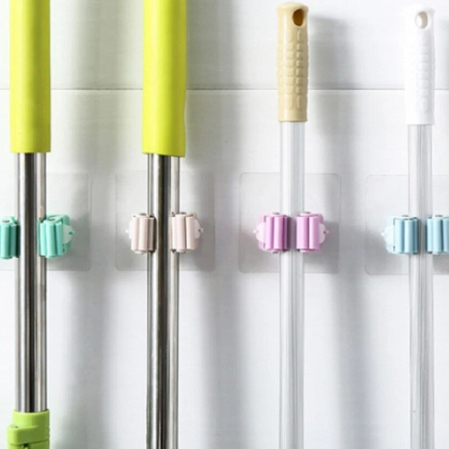 Home Collection Pack of 5 Broom Mop Holders Wall Mount