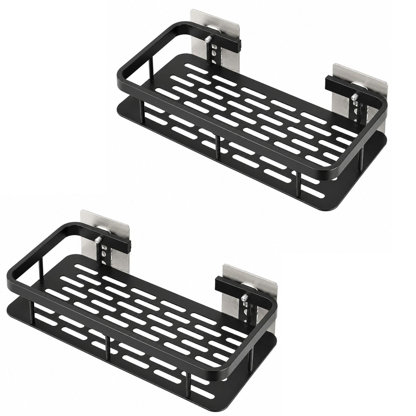 Home Collection Pack of 2 Corner Shower Caddy Adhesive Bathroom Shelf Rack