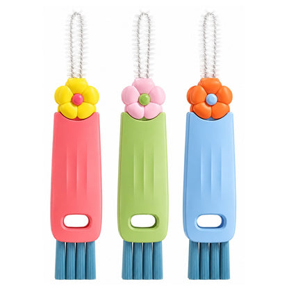 Home Collection Pack of 3in1 Bottle Cup Gap Cleaner Brush