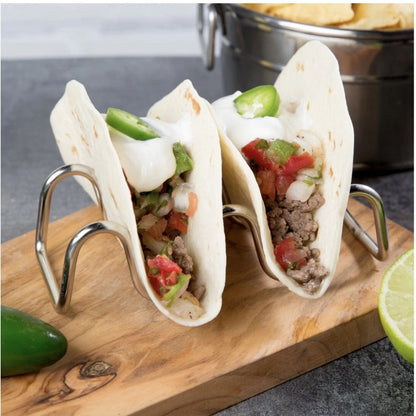 Home Collection Stainless Steel Wire Taco Holder Stand Taco Tray with 2 or 3 Compartments