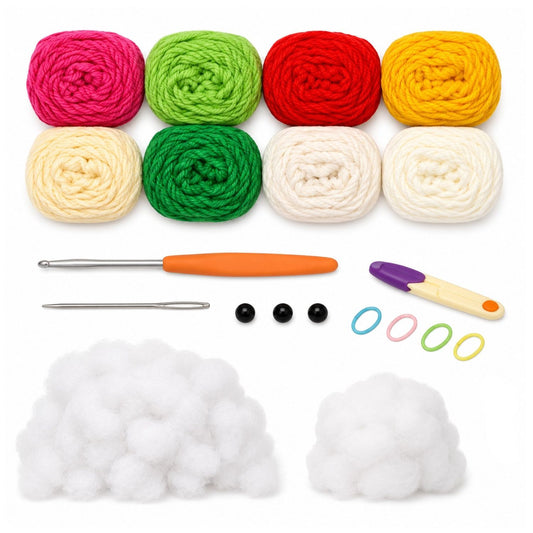 Home Collection Pack of 5 Puff Vegetable Crochet Kit for Beginners