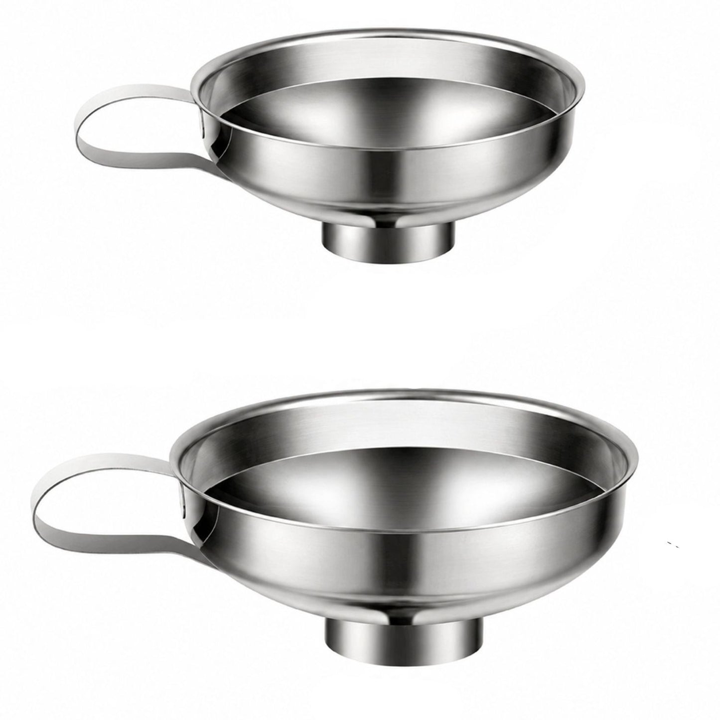 Home Collection Pack of 2 Stainless Steel Canning Funnel Set