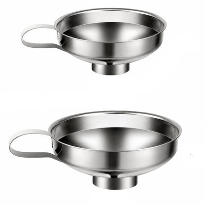 Home Collection Pack of 2 Stainless Steel Canning Funnel Set