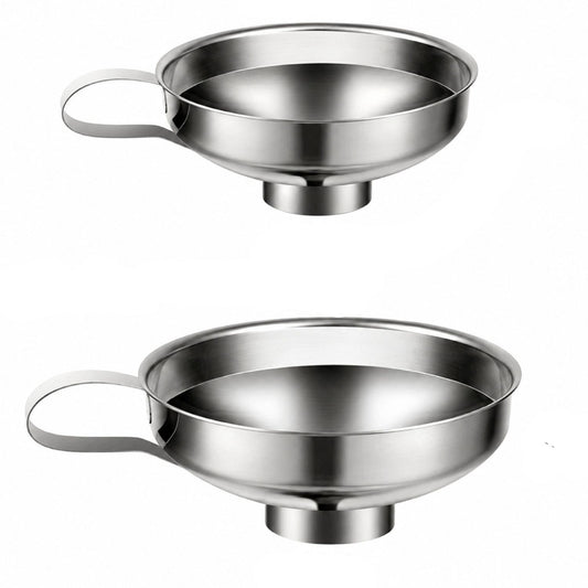Home Collection Pack of 2 Stainless Steel Canning Funnel Set