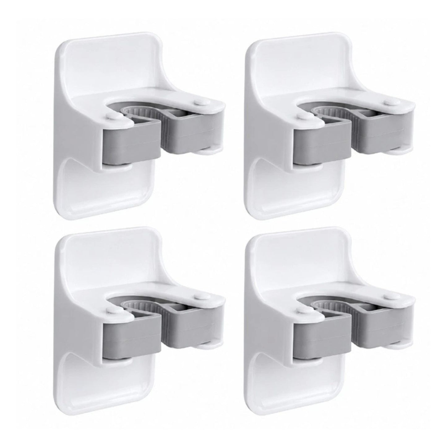 Home Collection Pack of 4 Broom Mop Holder Wall Mount