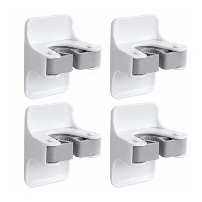 Home Collection Pack of 4 Broom Mop Holder Wall Mount