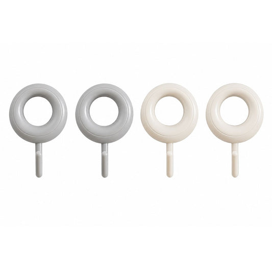 Home Collection Pack of 4 Self Adhesive Wall Hooks Waterproof Towel Coat Hook Hangers