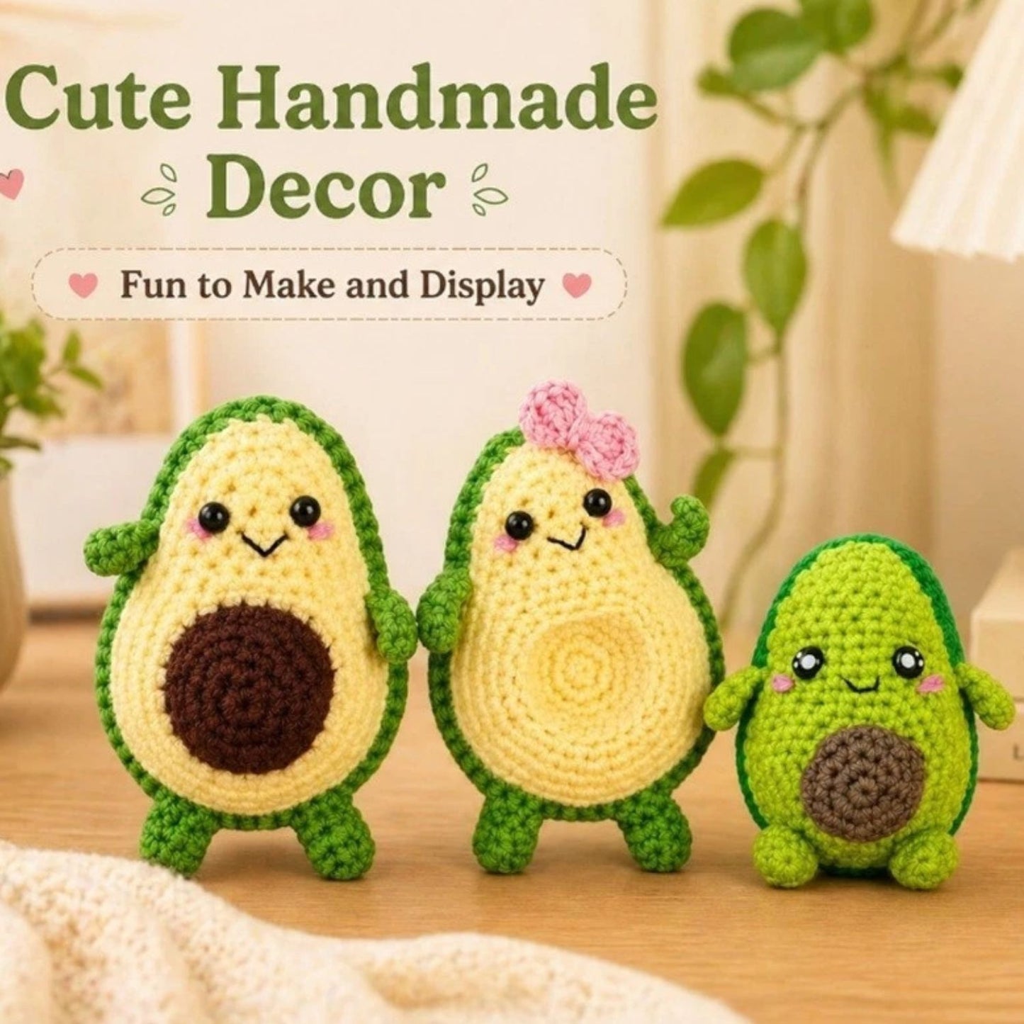 Home Collection Avocado Family Crochet Kit for Beginners