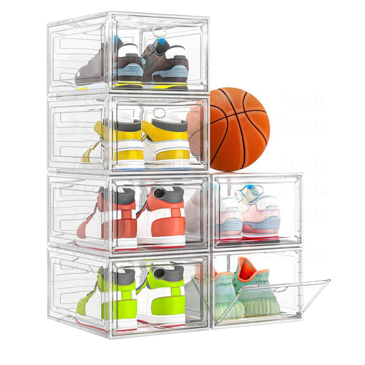 Home Collection 6-Pack Clear Shoe Storage Boxes with Magnetic Door