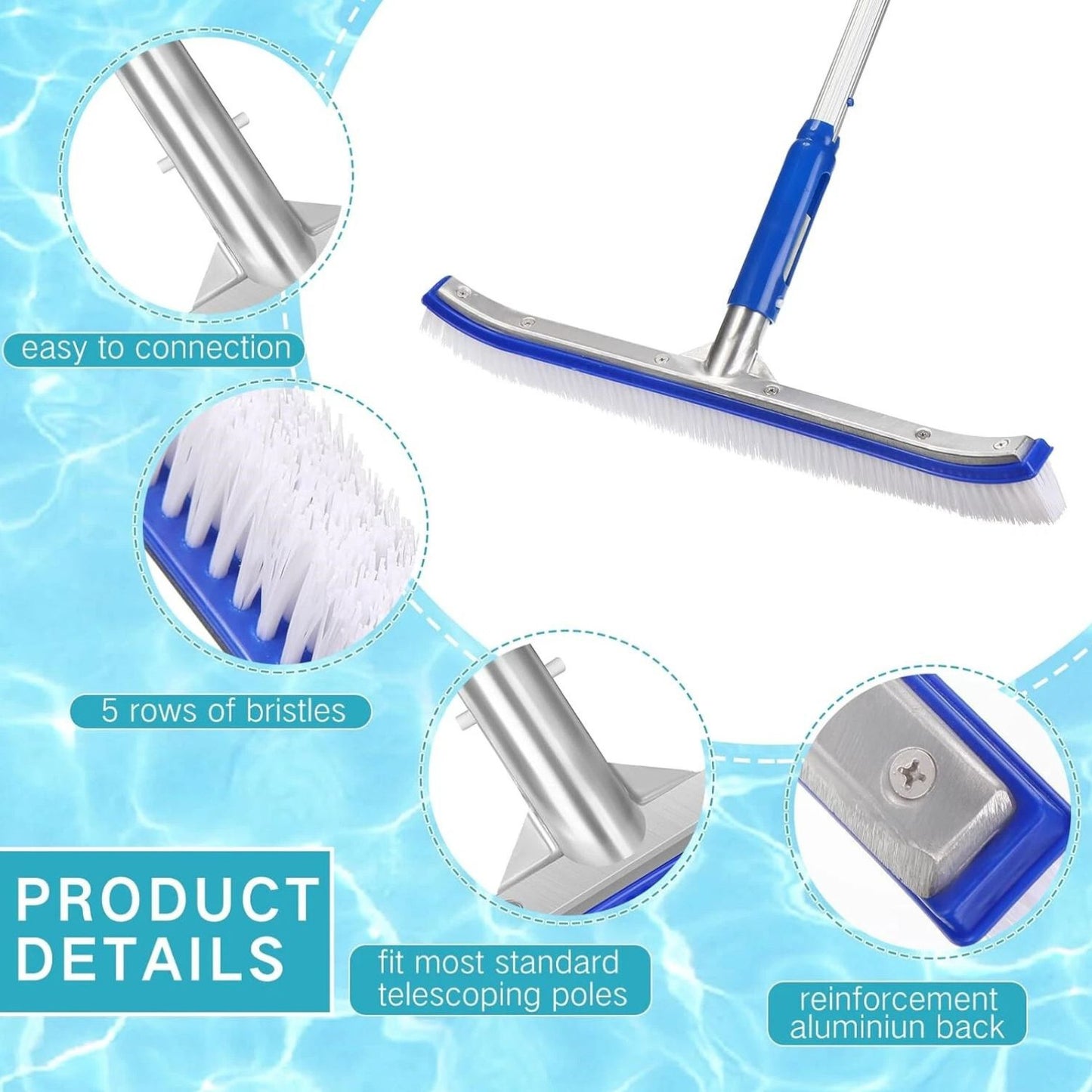 Home Collection Heavy Duty Swimming Pool Brush Head 18"
