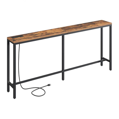Home Collection Console Table with Power Outlet 70.9"