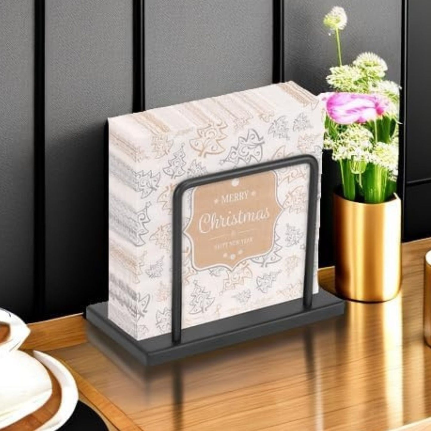 Home Collection Freestanding Modern Metal Napkin Holder for Table