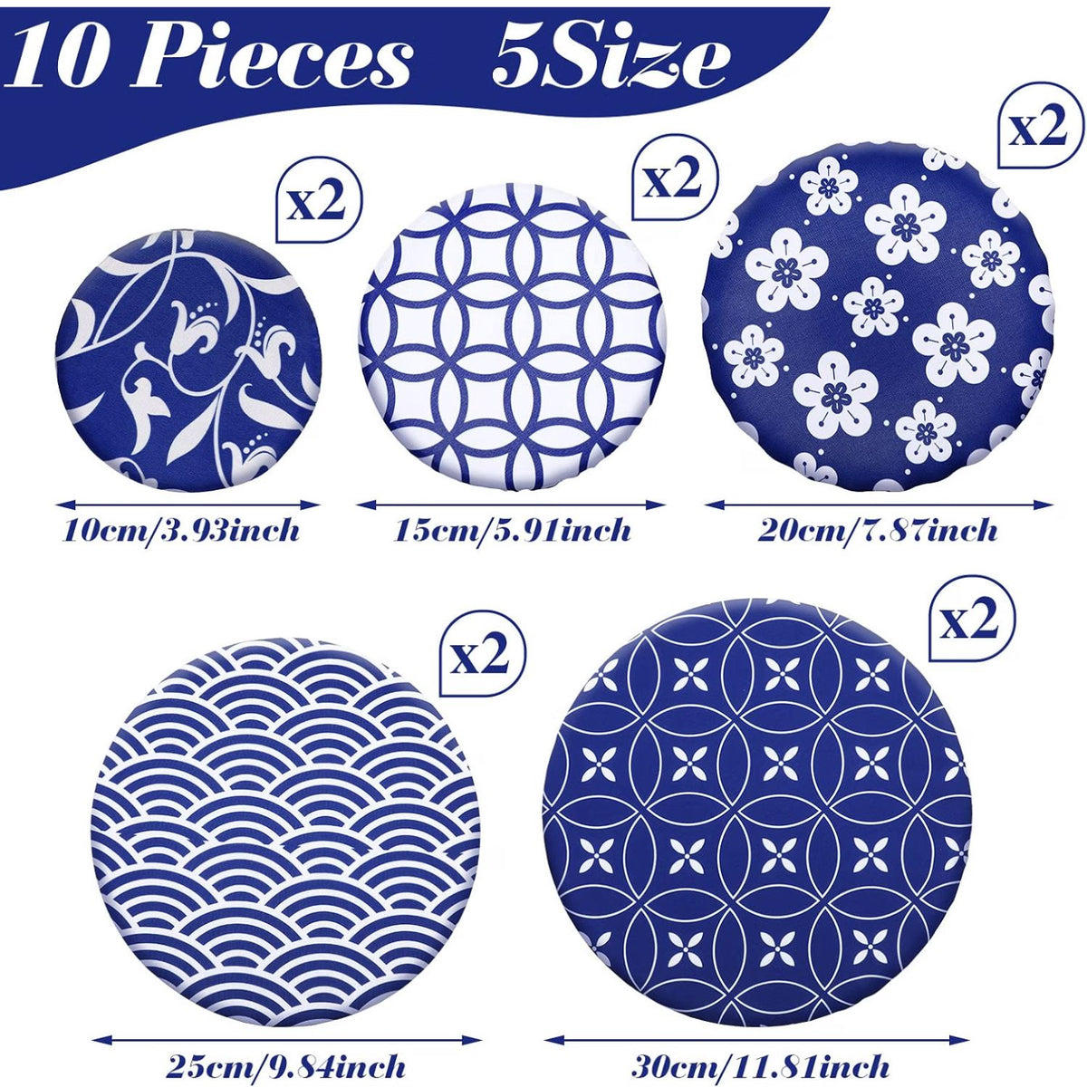 Home Collection Pack of 10 Reusable Fabric Bowl Covers