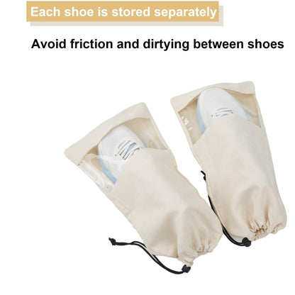 Home Collection Pack of 4 Shoe Bags with Clear TPU Window Storage Organizers