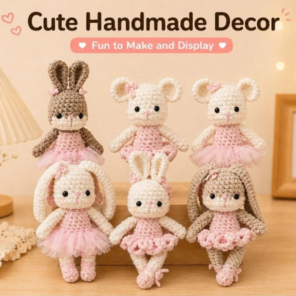 Home Collection Pack of 6 Bunny and Bear Crochet Kit for Beginners