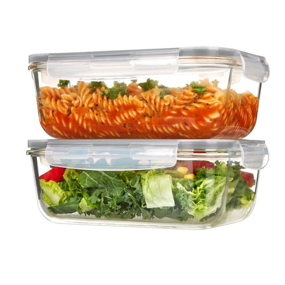 Home Collection 2-Pack 63oz Large Glass Storage Containers with Airtight Lids
