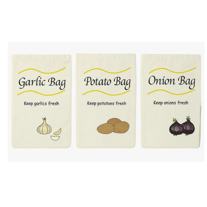 Home Collection 3-Pack Reusable Onion Potato and Garlic Storage Bags