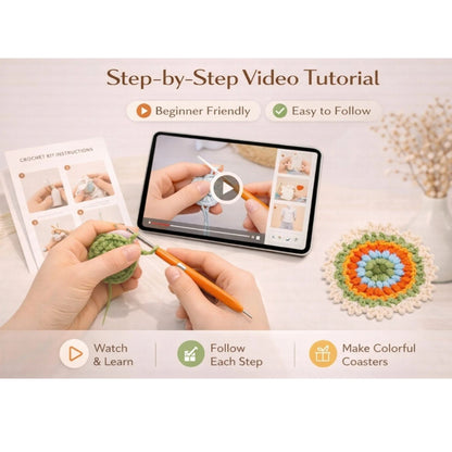 Home Collection Coaster Flower Pot Crochet Kit for Beginners
