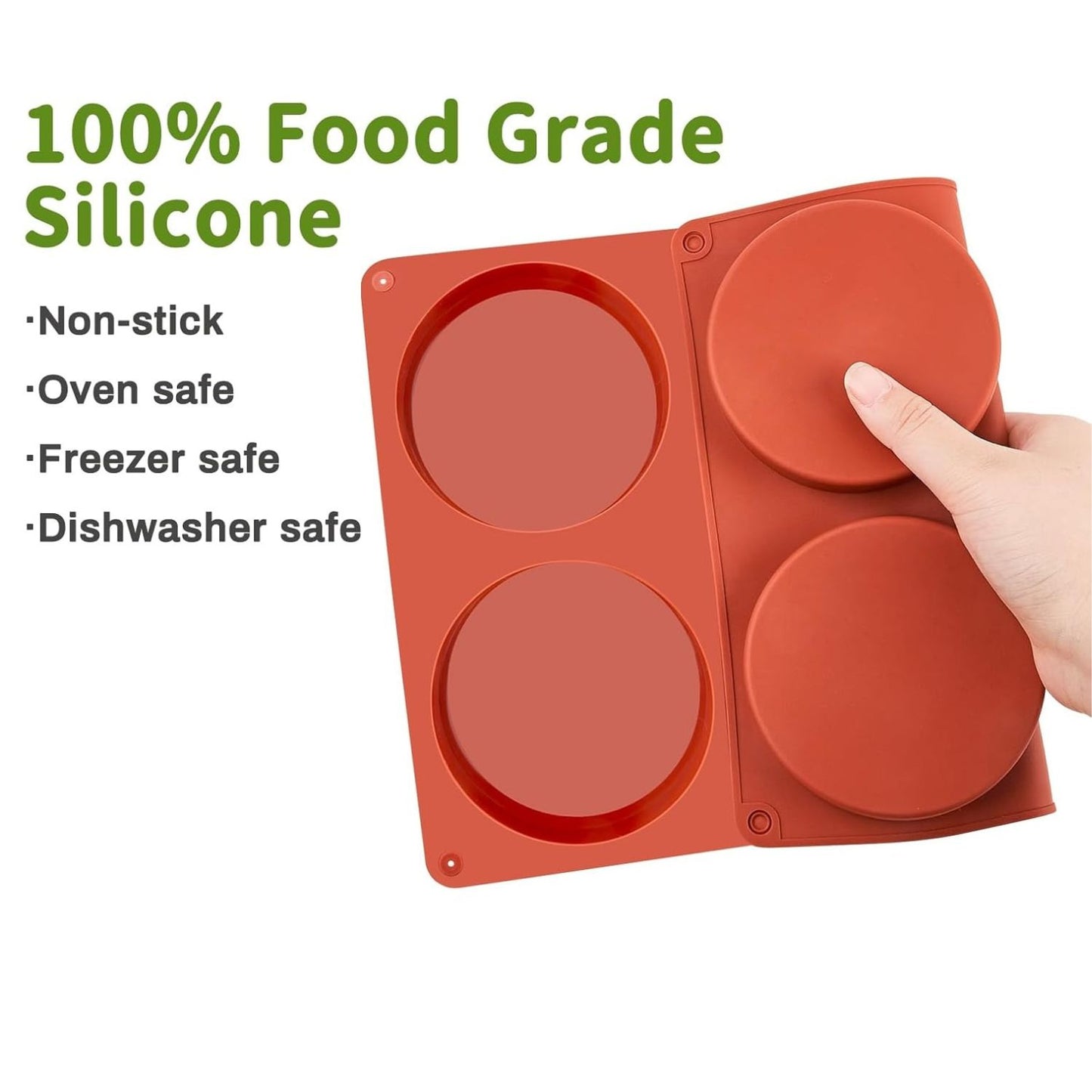 Home Collection Pack of 2 Silicone Egg Molds for Breakfast Sandwiches