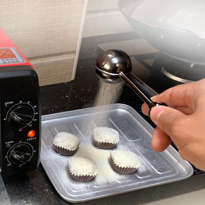 Home Collection Stainless Steel Powdered Sugar Shaker Duster with Spring Handle