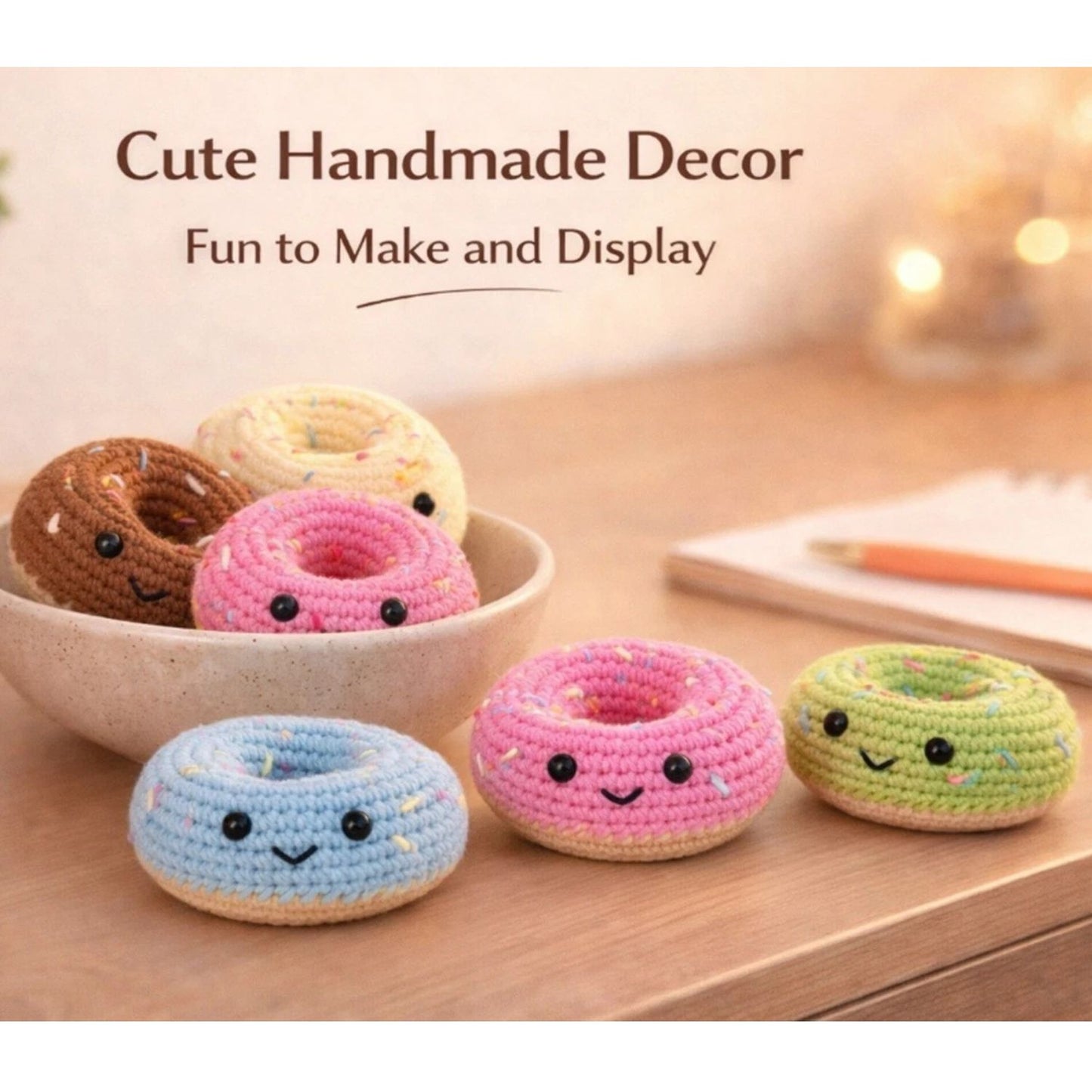 Home Collection Pack of 6 Donut Family Crochet Kit for Beginners