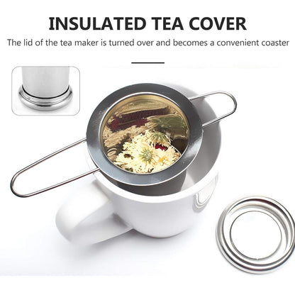 Home Collection Stainless Steel Tea Infuser with Lid and Folding Handle