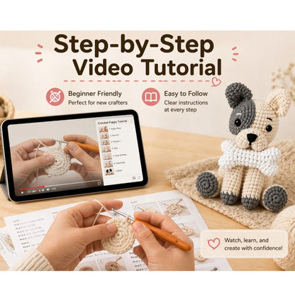 Home Collection Bulldog Crochet Kit Pack of 2 for Beginners