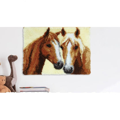 Home Collection Two Horses Latch Hook Kit 20x15"
