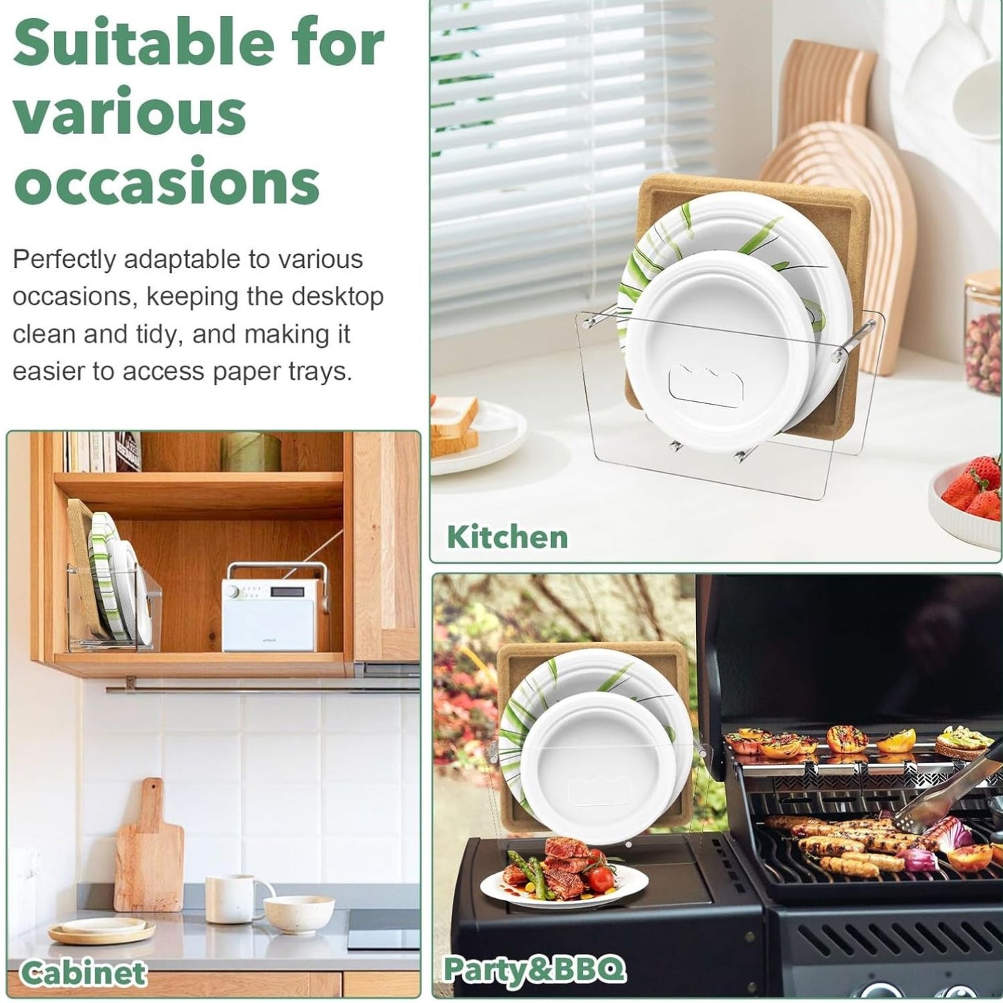Home Collection Countertop Disposable Paper Plate Dispenser for 5 to 12 Inch Plates