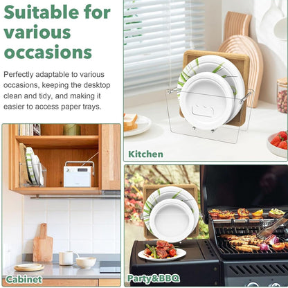 Home Collection Countertop Disposable Paper Plate Dispenser for 5 to 12 Inch Plates